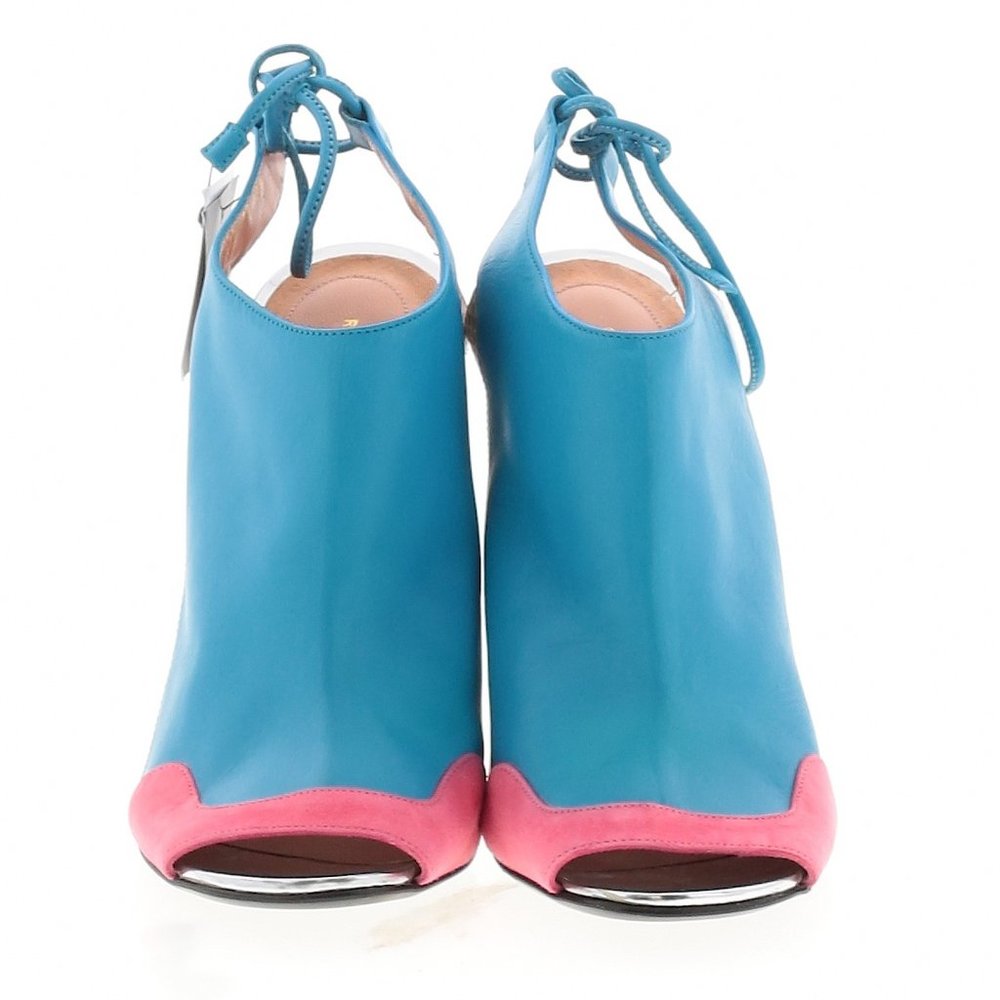 Roland Mouret Bright Blue Peep Toe Heels Size 40 EU